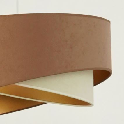 Brilagi - LED Luster na sajli LYRA 1xE27/15W/230V smeđa/krem/zlatna