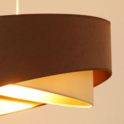 Brilagi - LED Luster na sajli LYRA 1xE27/15W/230V smeđa/krem/zlatna