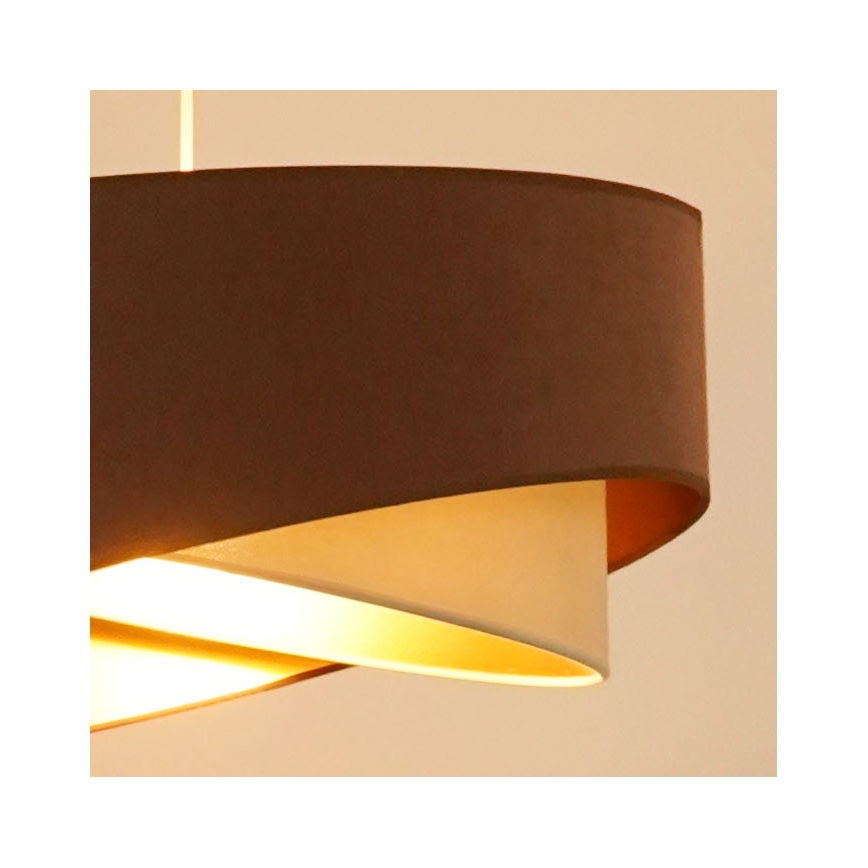 Brilagi - LED Luster na sajli LYRA 1xE27/15W/230V smeđa/krem/zlatna