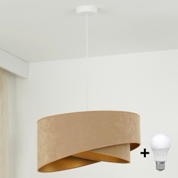 Brilagi - LED Luster na sajli LYRA 1xE27/15W/230V smeđa/zlatna