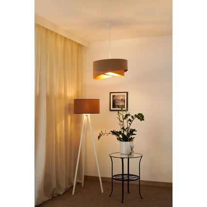 Brilagi - LED Luster na sajli LYRA 1xE27/15W/230V smeđa/zlatna