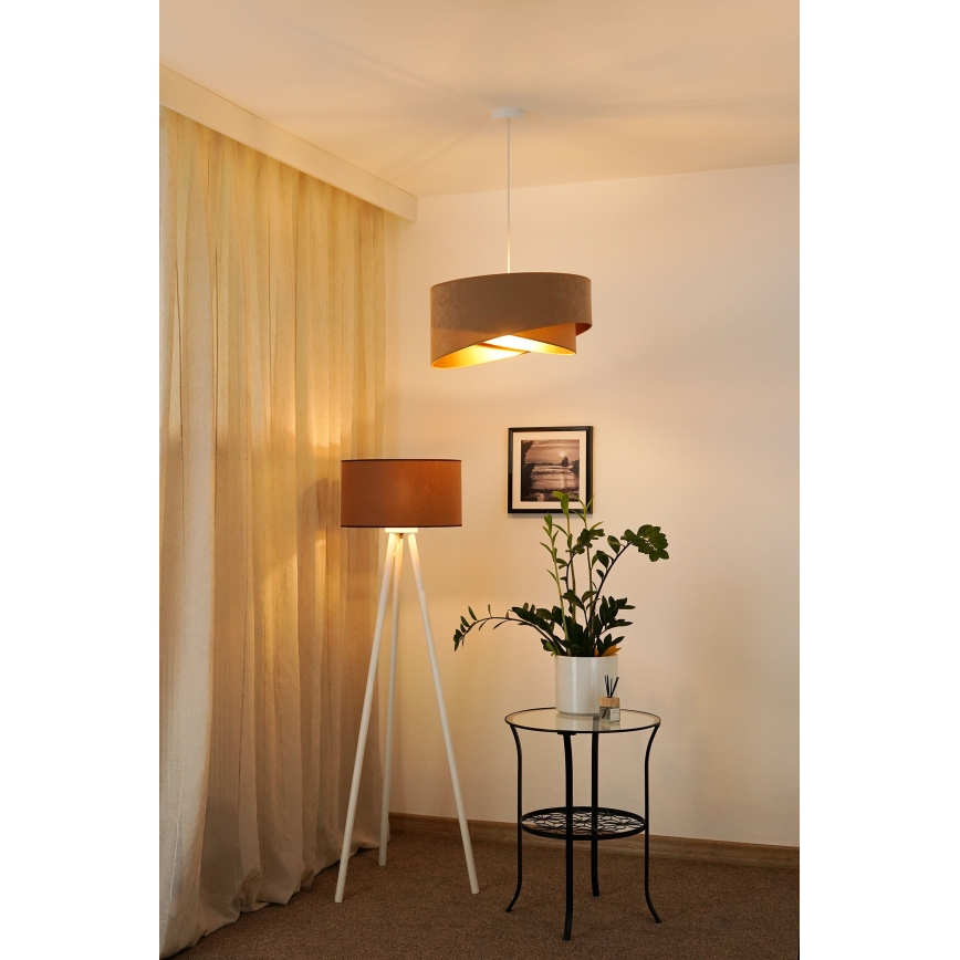 Brilagi - LED Luster na sajli LYRA 1xE27/15W/230V smeđa/zlatna