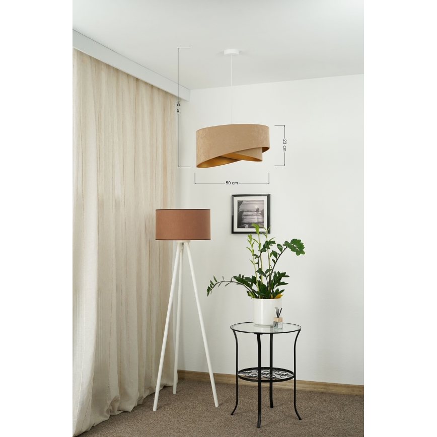 Brilagi - LED Luster na sajli LYRA 1xE27/15W/230V smeđa/zlatna
