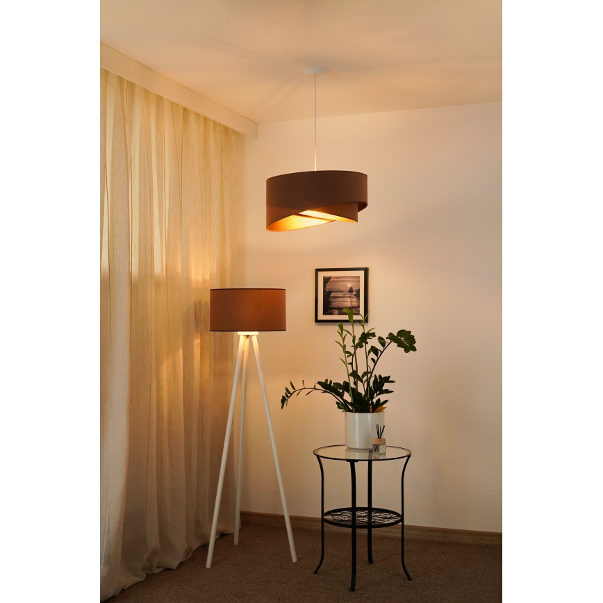Brilagi - LED Luster na sajli LYRA 1xE27/15W/230V smeđa/zlatna