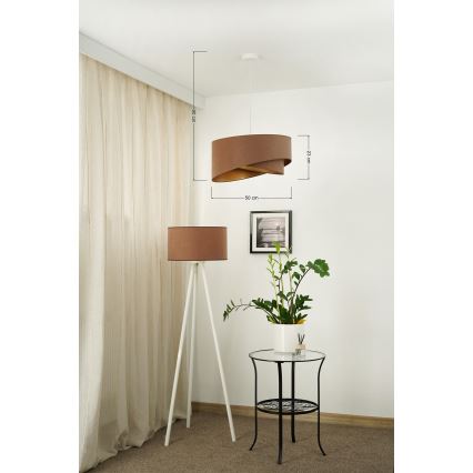 Brilagi - LED Luster na sajli LYRA 1xE27/15W/230V smeđa/zlatna