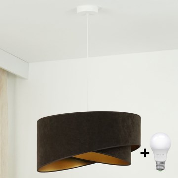 Brilagi - LED Luster na sajli LYRA 1xE27/15W/230V tamno smeđa/zlatna