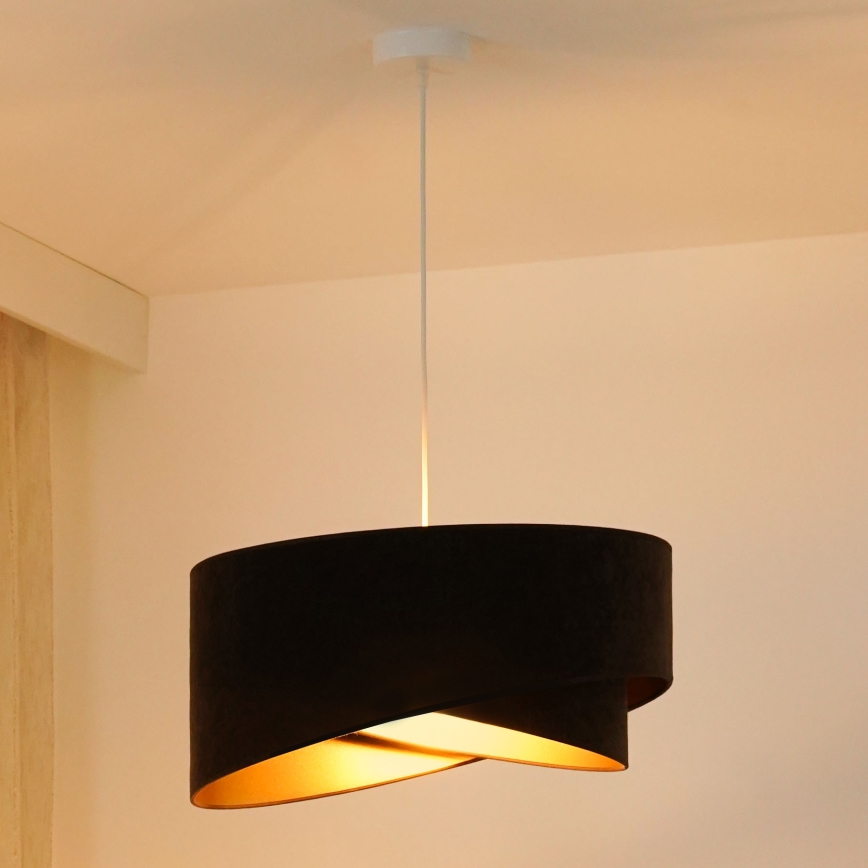 Brilagi - LED Luster na sajli LYRA 1xE27/15W/230V tamno smeđa/zlatna