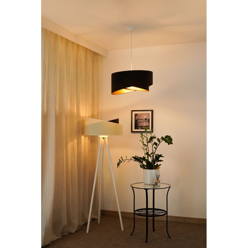 Brilagi - LED Luster na sajli LYRA 1xE27/15W/230V tamno smeđa/zlatna