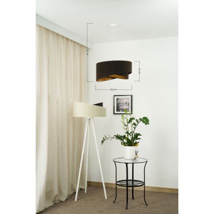 Brilagi - LED Luster na sajli LYRA 1xE27/15W/230V tamno smeđa/zlatna
