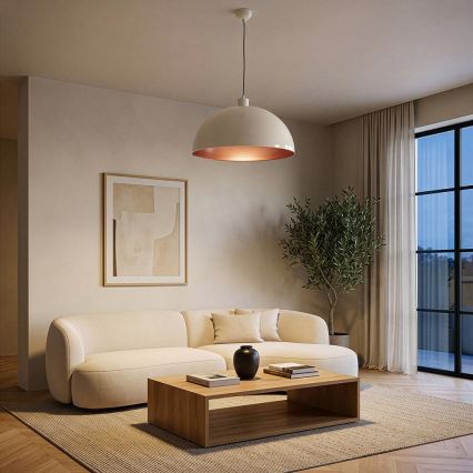 Brilagi - LED luster na sajli METALO 1xE27/40W/230V Ø 40 cm, bež/bakrena