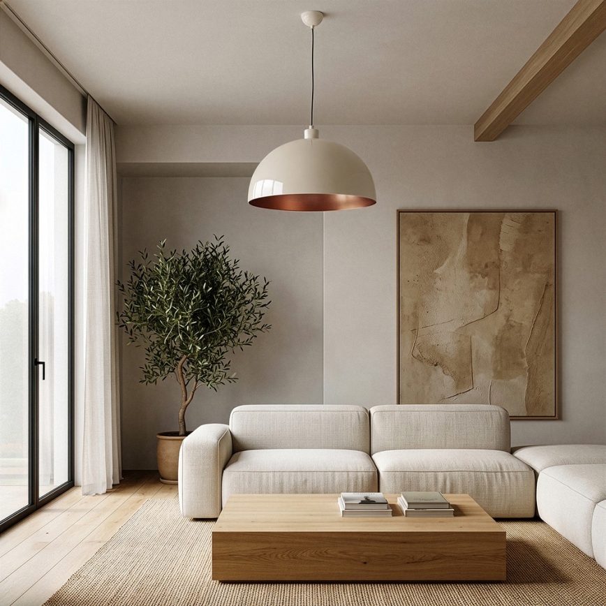 Brilagi - LED luster na sajli METALO 1xE27/40W/230V Ø 40 cm, bež/bakrena