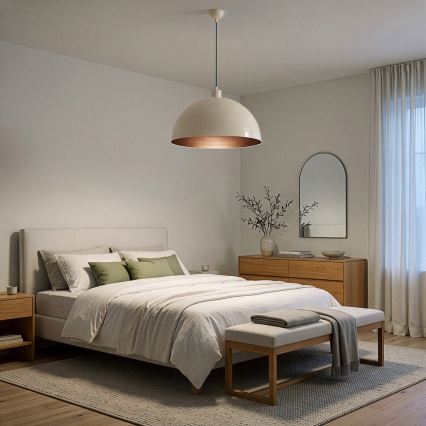 Brilagi - LED luster na sajli METALO 1xE27/40W/230V Ø 40 cm, bež/bakrena