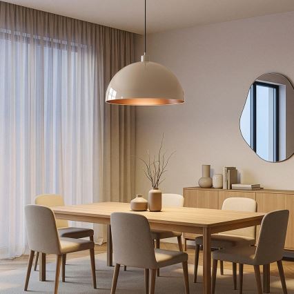 Brilagi - LED luster na sajli METALO 1xE27/40W/230V Ø 40 cm, bež/bakrena