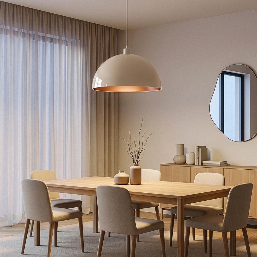 Brilagi - LED luster na sajli METALO 1xE27/40W/230V Ø 40 cm, bež/bakrena