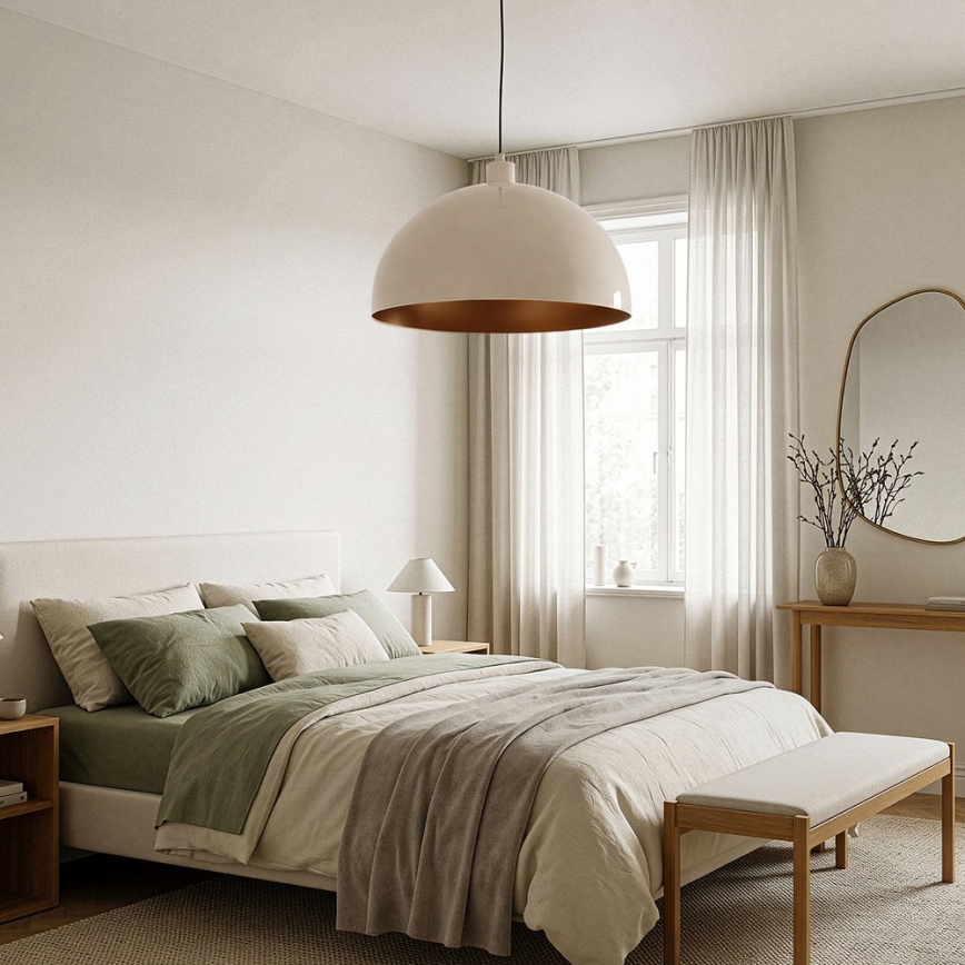 Brilagi - LED luster na sajli METALO 1xE27/40W/230V Ø 40 cm, bež/bakrena
