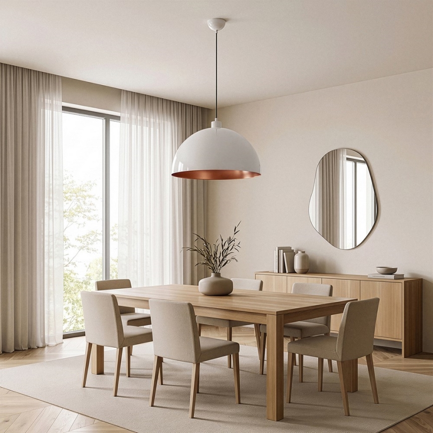 Brilagi - LED luster na sajli METALO 1xE27/40W/230V Ø 40 cm bijela/bakrena