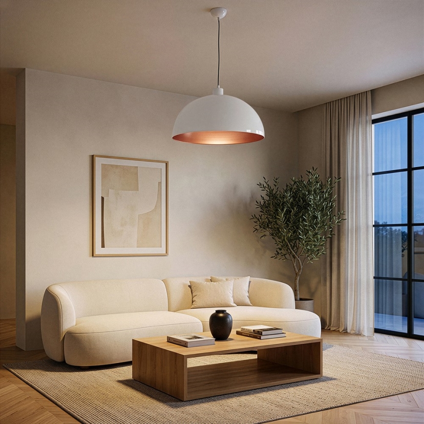 Brilagi - LED luster na sajli METALO 1xE27/40W/230V Ø 40 cm bijela/bakrena