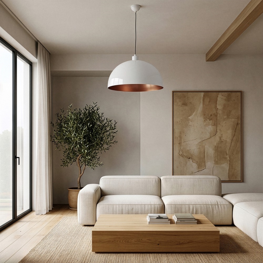 Brilagi - LED luster na sajli METALO 1xE27/40W/230V Ø 40 cm bijela/bakrena