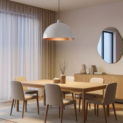 Brilagi - LED luster na sajli METALO 1xE27/40W/230V Ø 40 cm bijela/bakrena