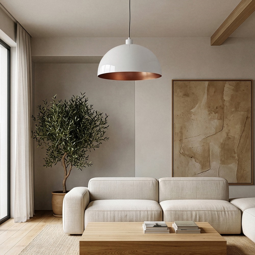 Brilagi - LED luster na sajli METALO 1xE27/40W/230V Ø 40 cm bijela/bakrena
