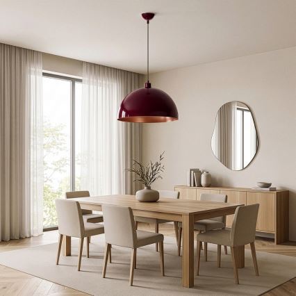 Brilagi - LED luster na sajli METALO 1xE27/40W/230V Ø 40 cm bordo/bakrena