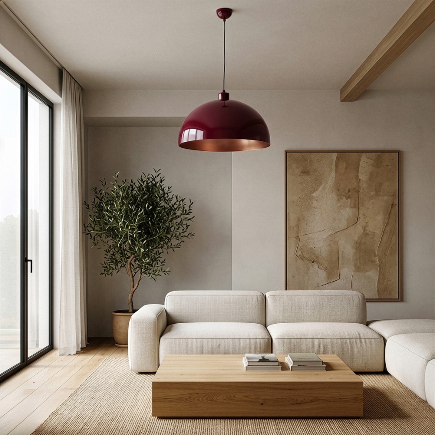 Brilagi - LED luster na sajli METALO 1xE27/40W/230V Ø 40 cm bordo/bakrena