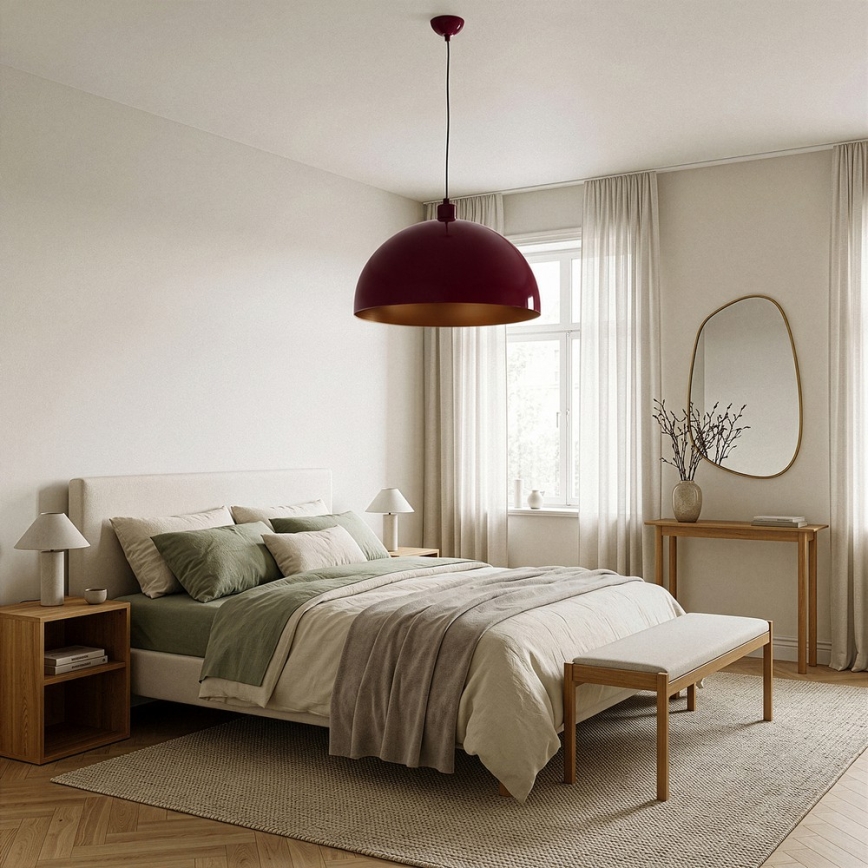 Brilagi - LED luster na sajli METALO 1xE27/40W/230V Ø 40 cm bordo/bakrena