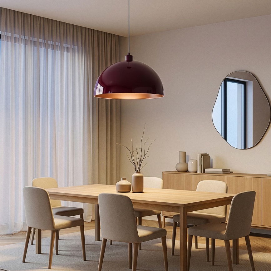 Brilagi - LED luster na sajli METALO 1xE27/40W/230V Ø 40 cm bordo/bakrena