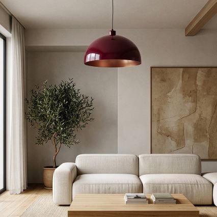 Brilagi - LED luster na sajli METALO 1xE27/40W/230V Ø 40 cm bordo/bakrena