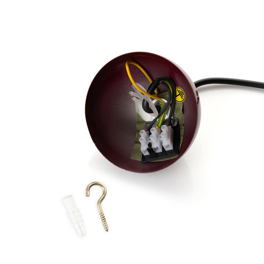 Brilagi - LED luster na sajli METALO 1xE27/40W/230V Ø 40 cm bordo/bakrena