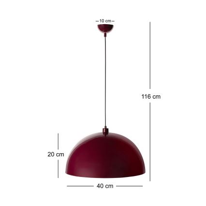 Brilagi - LED luster na sajli METALO 1xE27/40W/230V Ø 40 cm bordo/bakrena