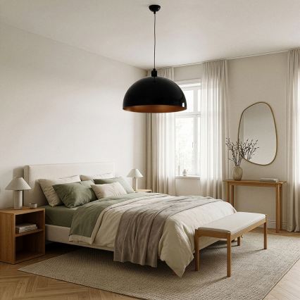 Brilagi - LED luster na sajli METALO 1xE27/40W/230V Ø 40 cm crni/bakreni