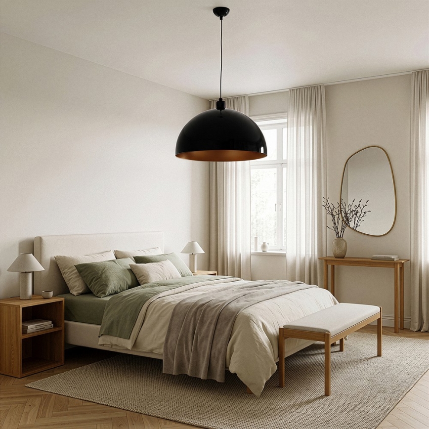 Brilagi - LED luster na sajli METALO 1xE27/40W/230V Ø 40 cm crni/bakreni