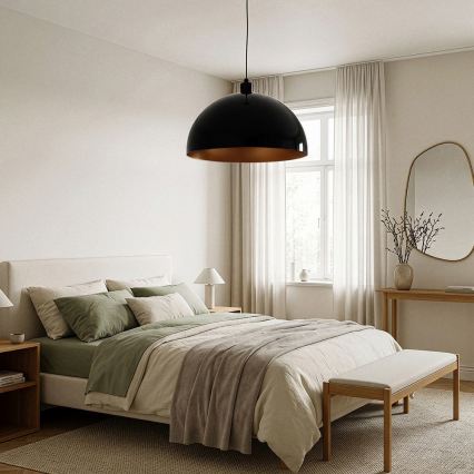 Brilagi - LED luster na sajli METALO 1xE27/40W/230V Ø 40 cm crni/bakreni