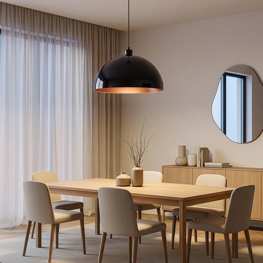Brilagi - LED luster na sajli METALO 1xE27/40W/230V Ø 40 cm crni/bakreni