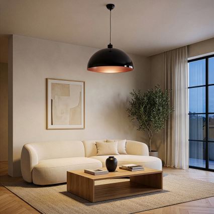 Brilagi - LED luster na sajli METALO 1xE27/40W/230V Ø 40 cm crni/bakreni