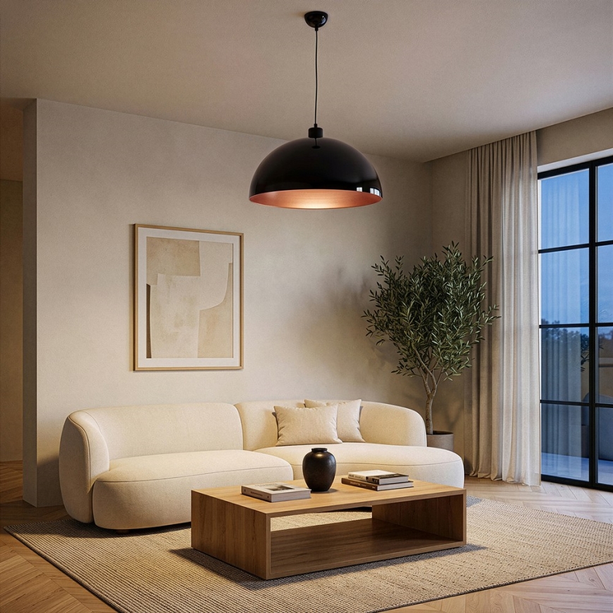 Brilagi - LED luster na sajli METALO 1xE27/40W/230V Ø 40 cm crni/bakreni