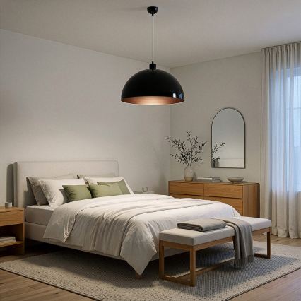 Brilagi - LED luster na sajli METALO 1xE27/40W/230V Ø 40 cm crni/bakreni