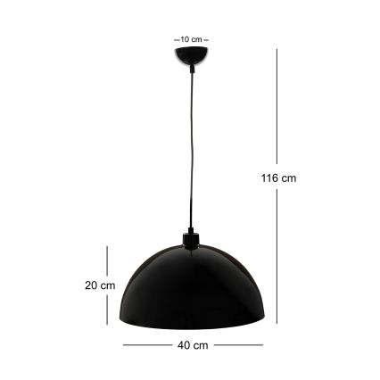 Brilagi - LED luster na sajli METALO 1xE27/40W/230V Ø 40 cm crni/bakreni