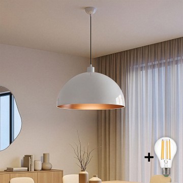 Brilagi - LED luster na sajli METALO 1xE27/40W/230V Ø 60 cm bijela/bakrena