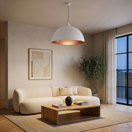 Brilagi - LED luster na sajli METALO 1xE27/40W/230V Ø 60 cm bijela/bakrena