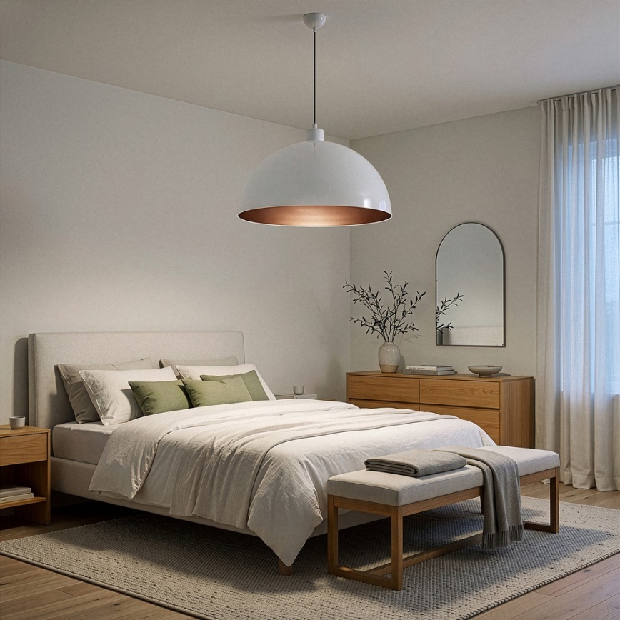 Brilagi - LED luster na sajli METALO 1xE27/40W/230V Ø 60 cm bijela/bakrena