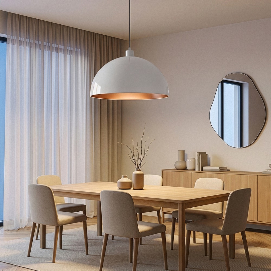 Brilagi - LED luster na sajli METALO 1xE27/40W/230V Ø 60 cm bijela/bakrena