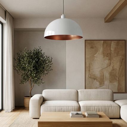 Brilagi - LED luster na sajli METALO 1xE27/40W/230V Ø 60 cm bijela/bakrena