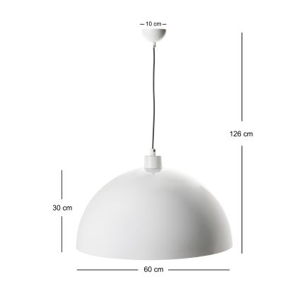 Brilagi - LED luster na sajli METALO 1xE27/40W/230V Ø 60 cm bijela/bakrena