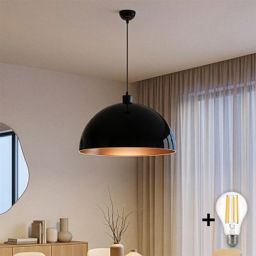 Brilagi - LED luster na sajli METALO 1xE27/40W/230V Ø 60 cm crna/bakarna