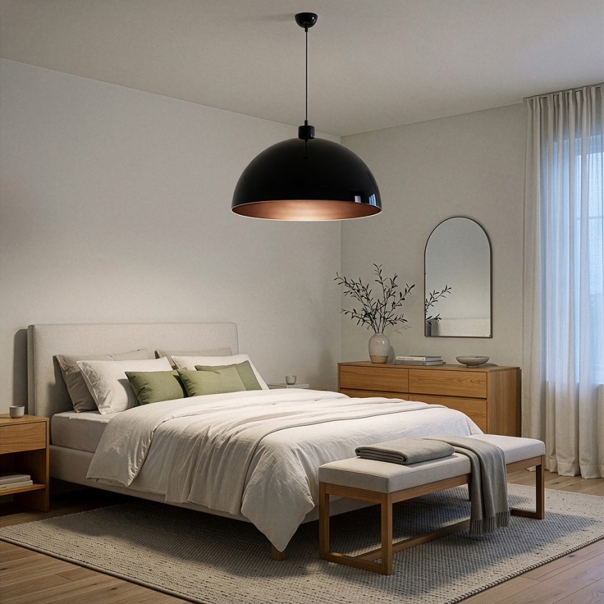 Brilagi - LED luster na sajli METALO 1xE27/40W/230V Ø 60 cm crna/bakarna