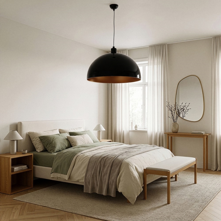 Brilagi - LED luster na sajli METALO 1xE27/40W/230V Ø 60 cm crna/bakarna