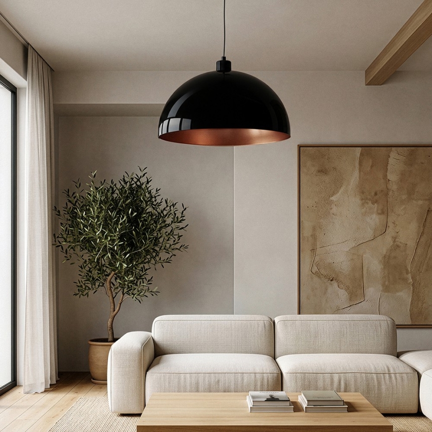 Brilagi - LED luster na sajli METALO 1xE27/40W/230V Ø 60 cm crna/bakarna