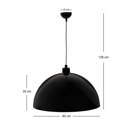 Brilagi - LED luster na sajli METALO 1xE27/40W/230V Ø 60 cm crna/bakarna